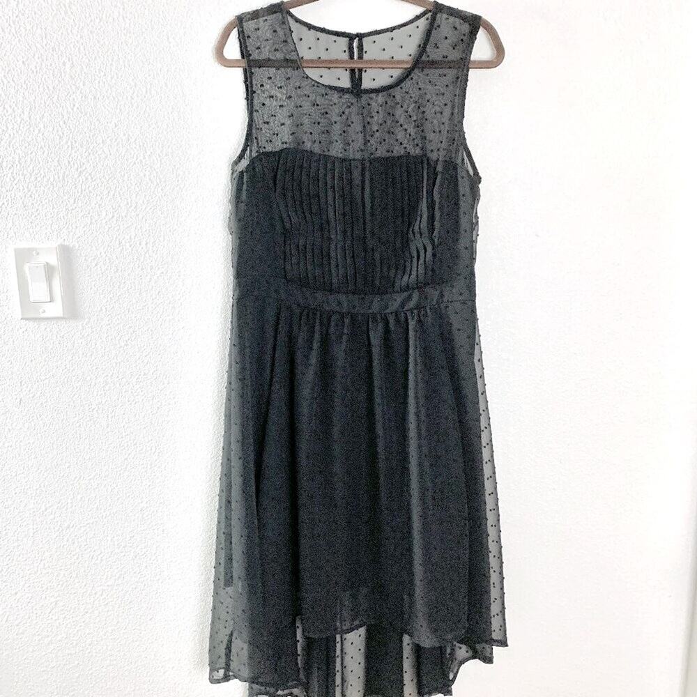 Maurices Black Sheer Polka Dot Dress